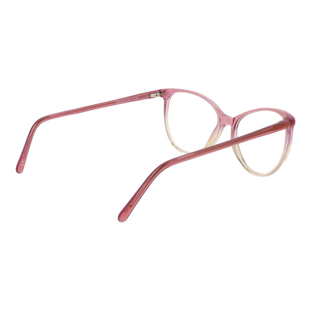Andy Wolf Pink Unisex Glasses Frame in full-rim cat eye style, rose acetate material, lens size 55-15-140, side view.