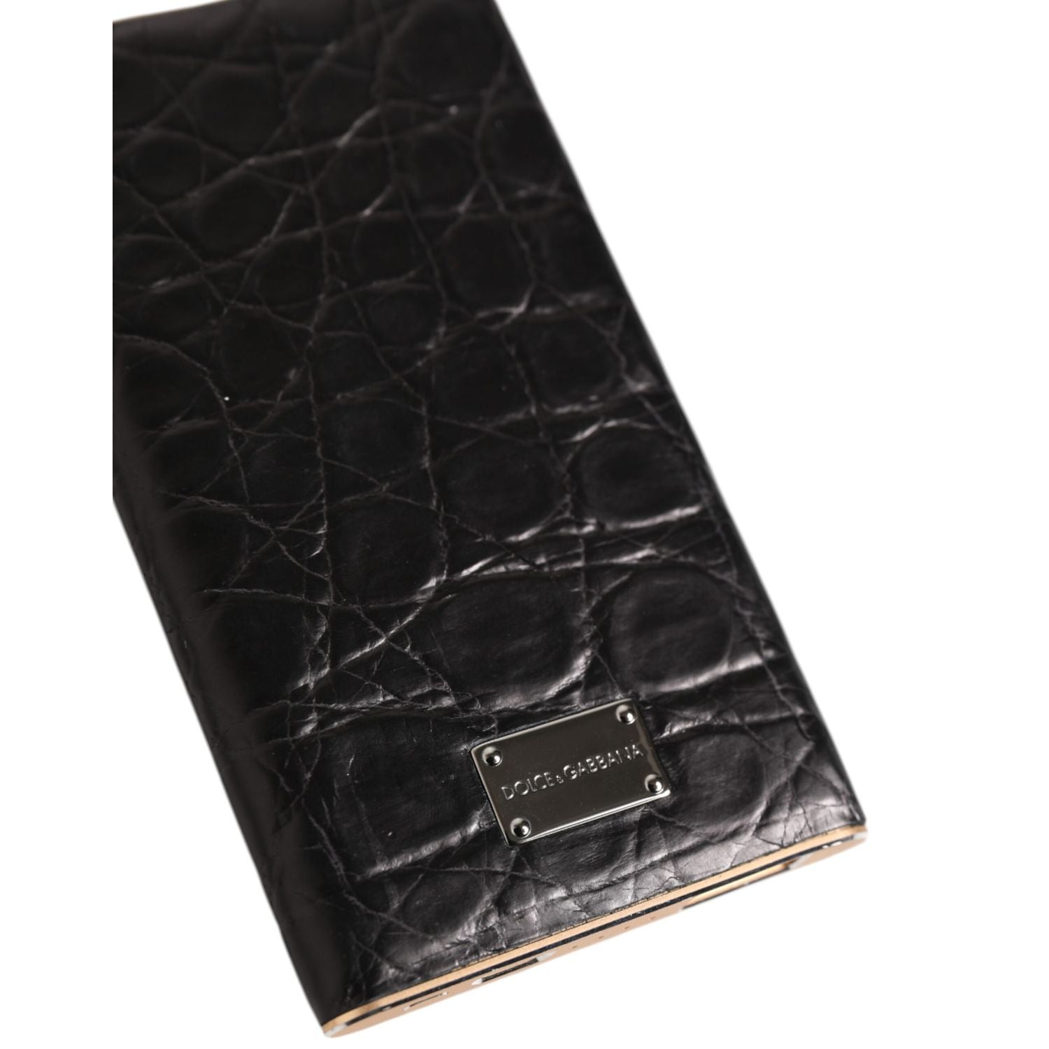 Dolce & Gabbana Black Leather Embossed Skin 3000mAh Power Bank Charger USB