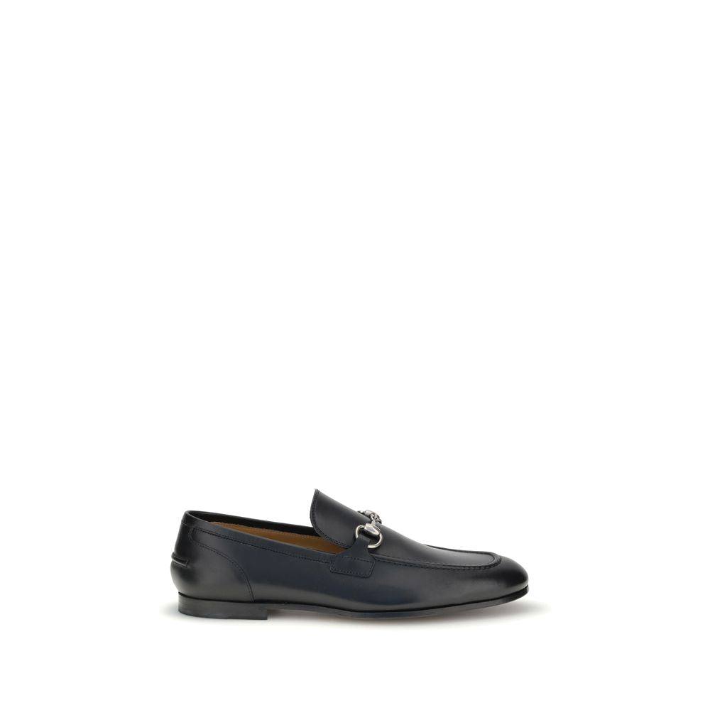 Gucci Black Calf Leather Bos Taurus Slip-On Loafers
