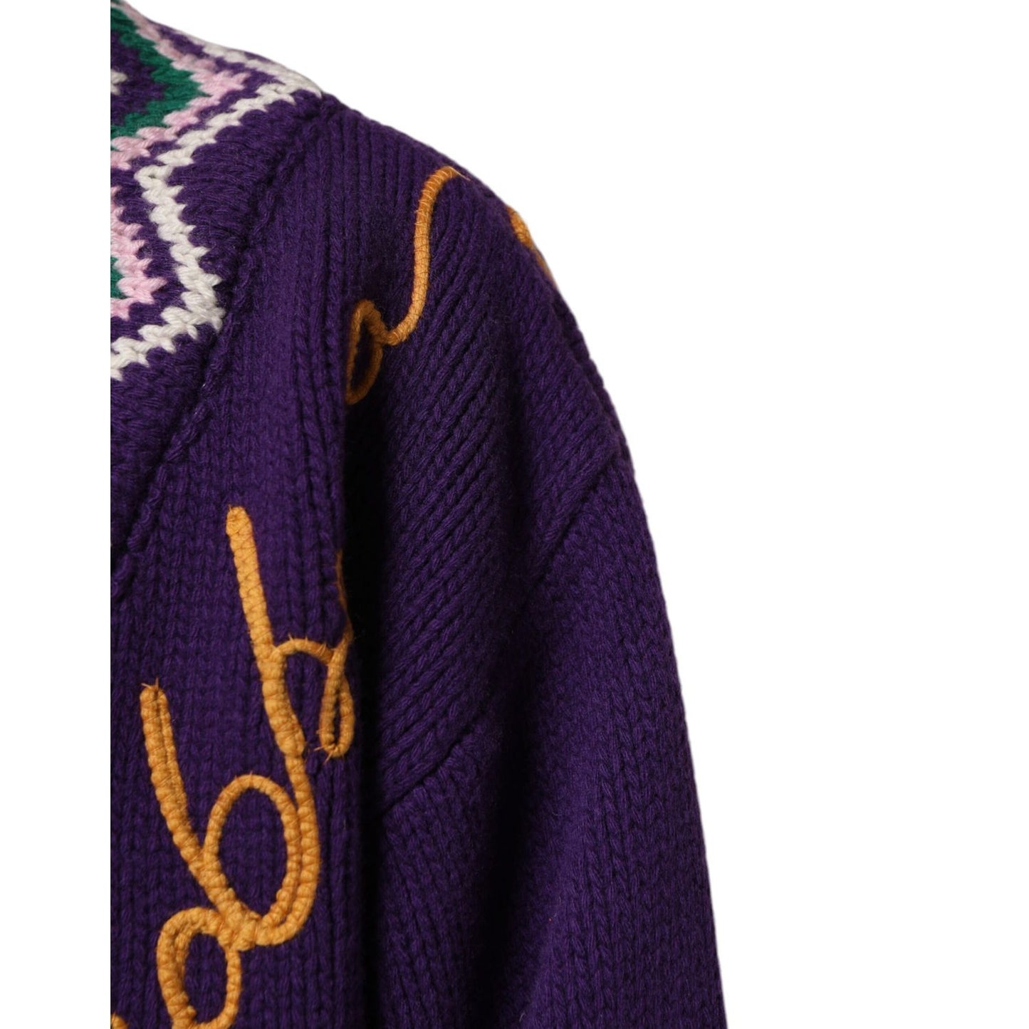 Dolce & Gabbana Purple Wool DG Logo Men Knit Pullover Sweater
