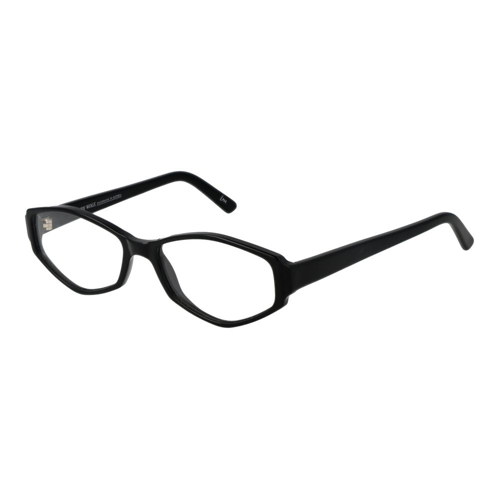 Andy Wolf Black Unisex Glasses Frame, full-rim acetate with demo lenses, oval style, includes branded case, size 53-15-140.