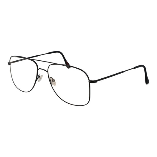 Andy Wolf Black Unisex Glasses Frame with black metal full-rim design and demo lenses.