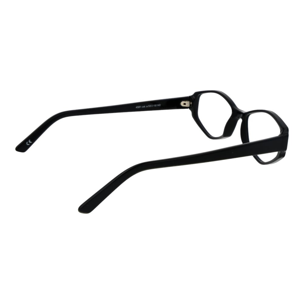 Andy Wolf Black Unisex Glasses Frame side view with black acetate and full-rim oval style.