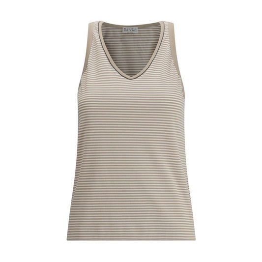 Brunello Cucinelli Striped Tank Top BR-MP928EO510C7015-XS