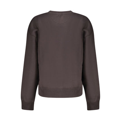 Back view of Pepe Jeans Black Cotton Women Sweater showcasing the sleek, long-sleeved design made from 70% organic cotton.