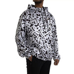 Dolce & Gabbana White Black Logo Hooded Full Zip Bomber Jacket JKT3871-56