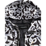 Dolce & Gabbana White Black Logo Hooded Full Zip Bomber Jacket JKT3871-56