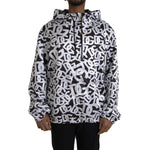 Dolce & Gabbana White Black Logo Hooded Full Zip Bomber Jacket JKT3871-56