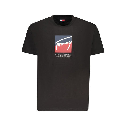 Tommy Hilfiger Black Cotton Men T-Shirt TO-39458-S