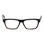 Ermenegildo Zegna Black Men Glasses Frame, full-rim acetate with demo lenses, rectangle style, includes branded case.