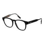 Ermenegildo Zegna Black Men Glasses Frame in full-rim acetate, square design with demo lenses, size 51-18-145, includes branded case.
