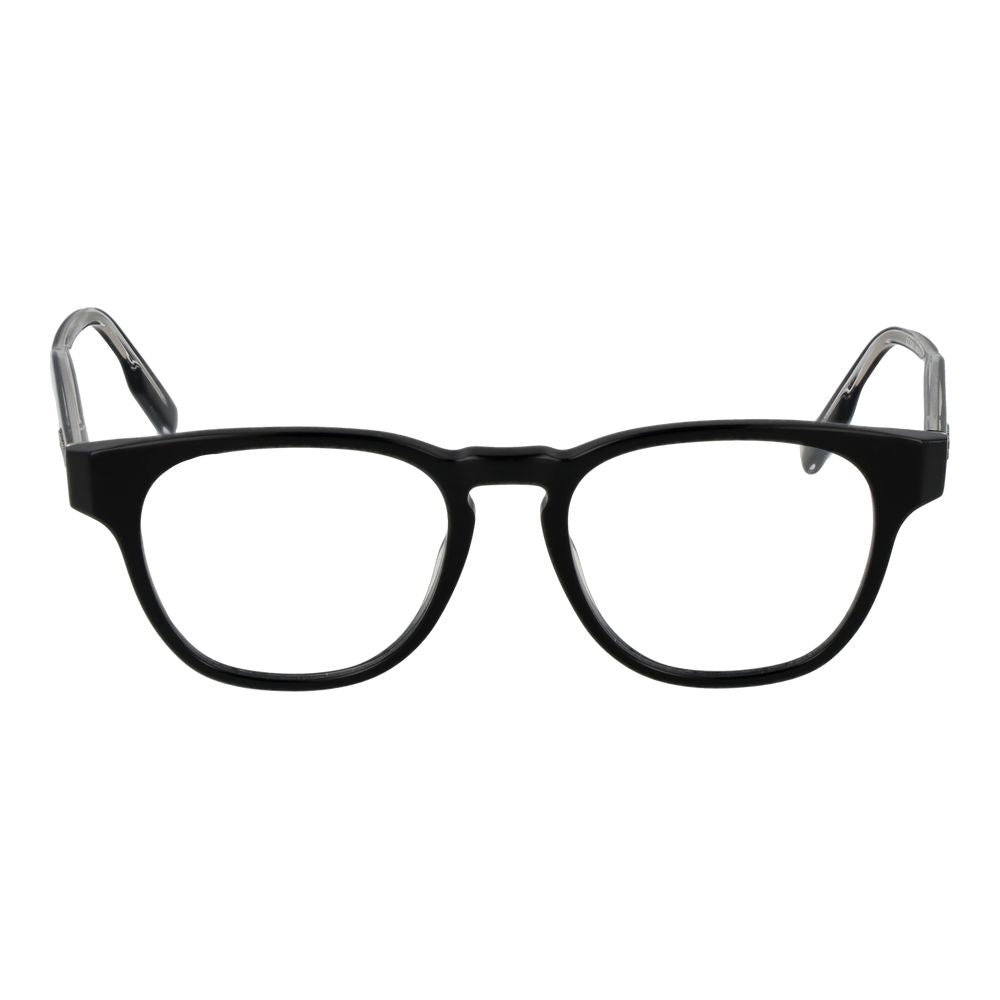 Ermenegildo Zegna Black Men Glasses Frame, full-rim acetate, square style, size 51-18-145, includes branded case.