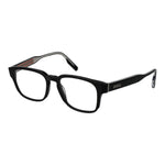 Ermenegildo Zegna Black Men Glasses Frame in acetate, full-rim rectangle style, lens width 53, includes branded case.