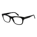 Ermenegildo Zegna Black Men Glasses Frame, acetate full-rim oval design with demo lenses and branded case, size 53-19-145.