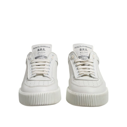 Dolce & Gabbana White Miami Leather Low Top Sneakers Men Shoes