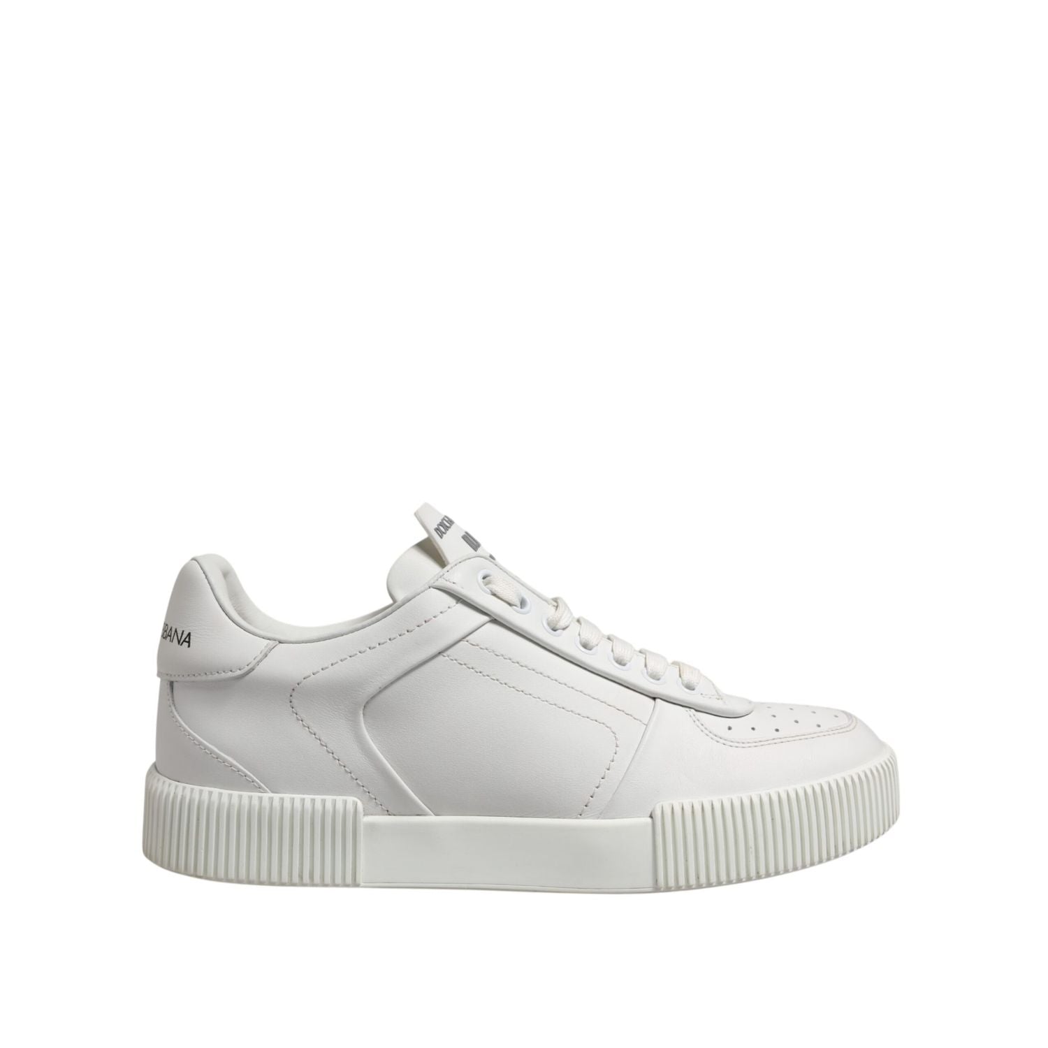 Dolce & Gabbana White Miami Leather Low Top Sneakers Men Shoes