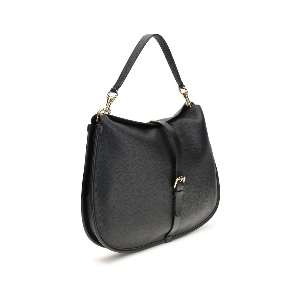 Etro Black Calf Leather Bos Taurus Shoulder Bag