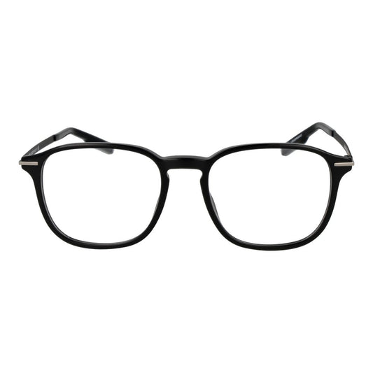 Ermenegildo Zegna Black Men Glasses Frame full-rim square acetate 52mm demo lenses.