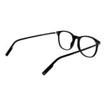 Ermenegildo Zegna Black Men Glasses Frame in full-rim black plastic with demo lenses, size 53-19-145.