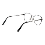 Ermenegildo Zegna Gray Men Glasses Frame, gunmetal titanium full-rim, geometric style, size 54-18-145, includes branded case.