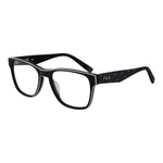Fila Black Unisex Glasses Frame with cellulose acetate, full-rim, square style, UVA&UVB protection, size 54-18-140, demo lenses.