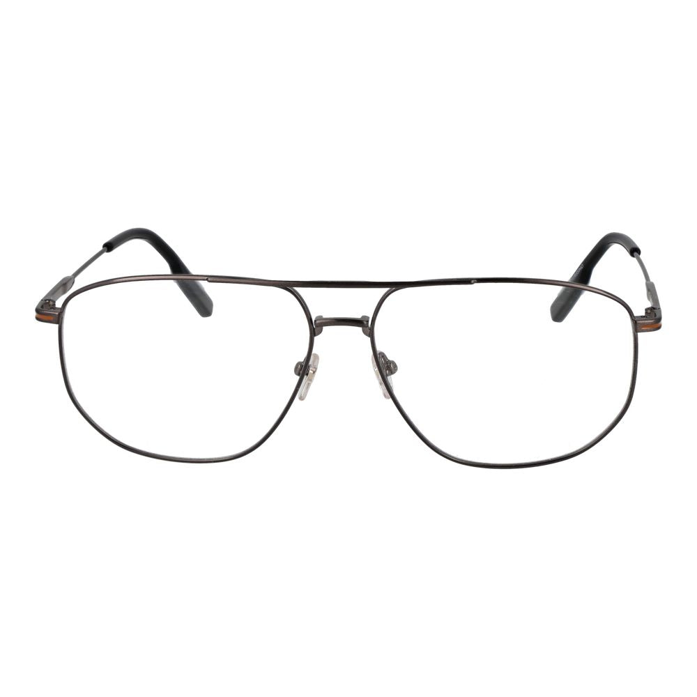 Ermenegildo Zegna Gray Men Glasses Frame, titanium full-rim aviator with demo lenses, 100% UVA&UVB protection, size 60-14-145.