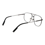Ermenegildo Zegna Gray Men Glasses Frame in titanium full-rim aviator style with demo lenses, UVA&UVB protection, including branded case.