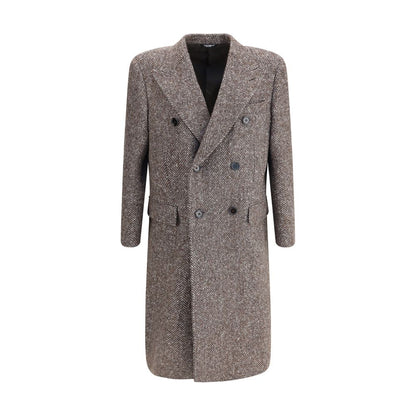 Dolce & Gabbana Gray Fleece Wool Coat