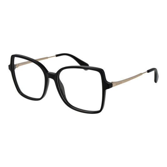 Max & Co Black Women Glasses Frame in stainless steel with full-rim square style and demo lenses, featuring 55mm lens width.