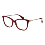 Max Mara Red Women Glasses Frame, cat eye style, full-rim acetate with demo lenses, 54mm width, 17mm bridge, 140mm temples, includes case.