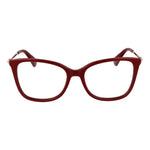 Max Mara Red Women Glasses Frame in cat eye style with full-rim acetate, demo lenses, and branded case, perfect for a chic look.