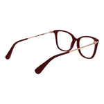 Max Mara Red Women Glasses Frame in cat eye style with acetate full-rim, demo lenses, and 140mm temples included with branded case.