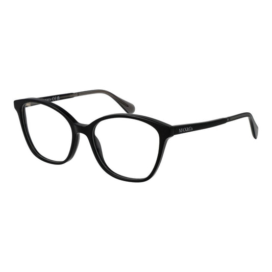 Max & Co Black Women Glasses Frame, acetate full-rim square style, demo lenses, temple length 140mm, includes branded case.