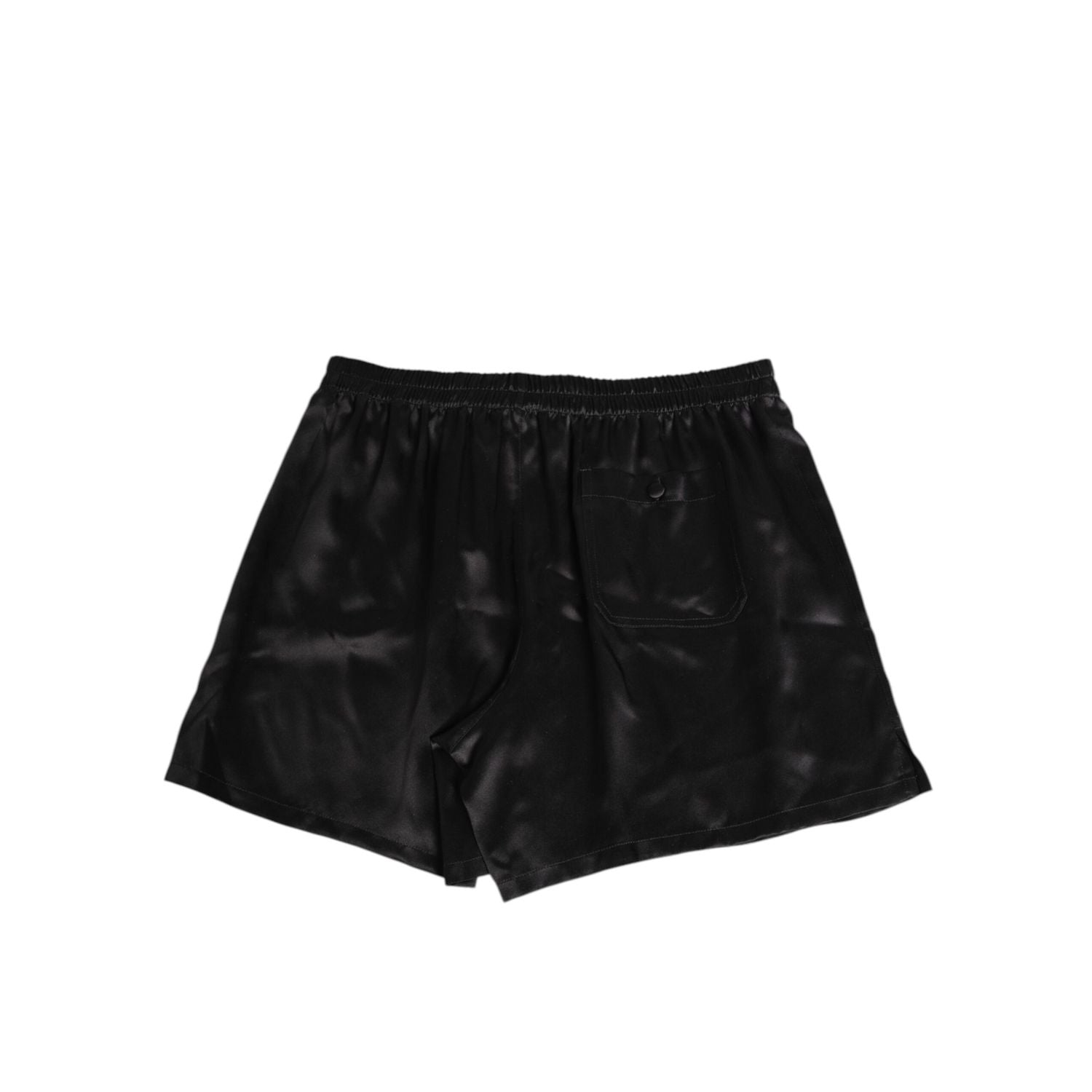 Dolce & Gabbana Black Silk Satin Elastic Men Boxer Short Swimwear