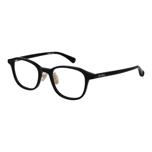 Max Mara Black Women Glasses Frame in acetate, full-rim square style, 49mm lenses, 135mm width, with branded case included.