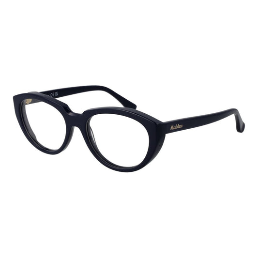 Max Mara Blue Women Glasses Frame in cat eye style with full-rim acetate frame, demo lenses, and branded case included.