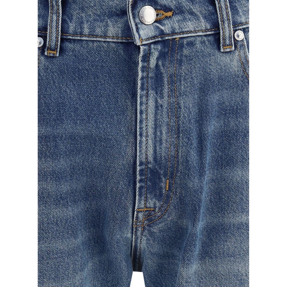 7FOR Blue Cotton Straight-Leg Jeans