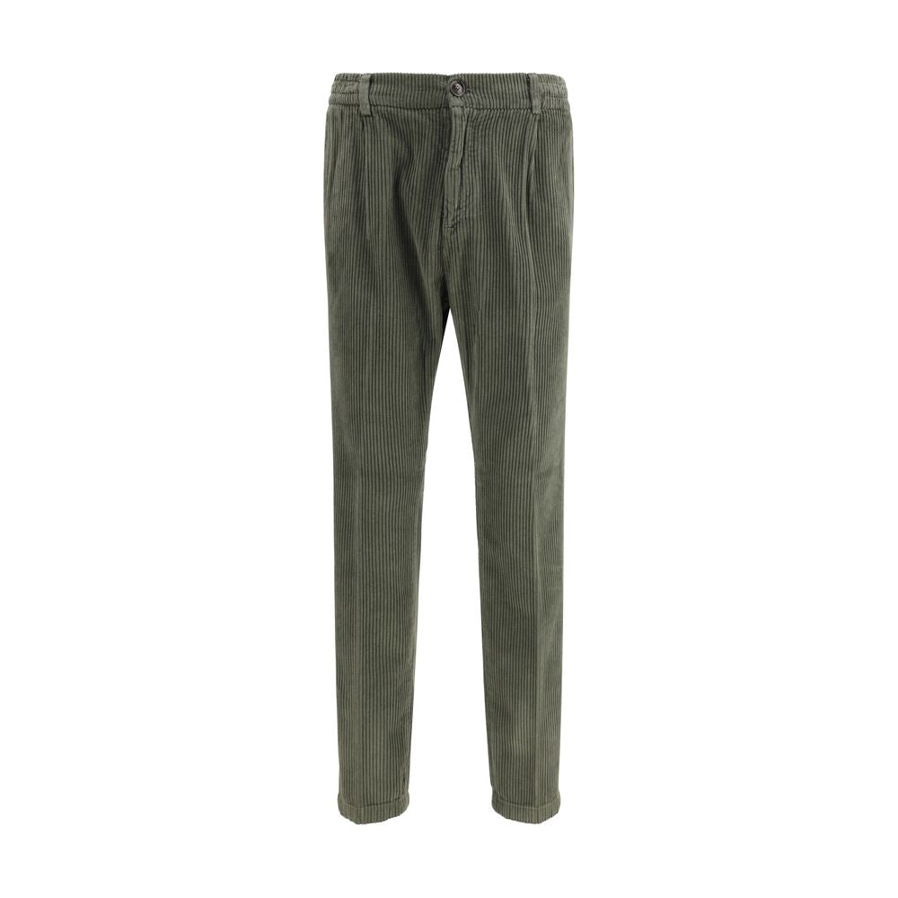 Cruna Green Cotton Casual Pants