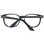 Longines Black Unisex Glasses Frame, round plastic full-rim design, demo lenses, elegant and timeless eyewear with branded case included.