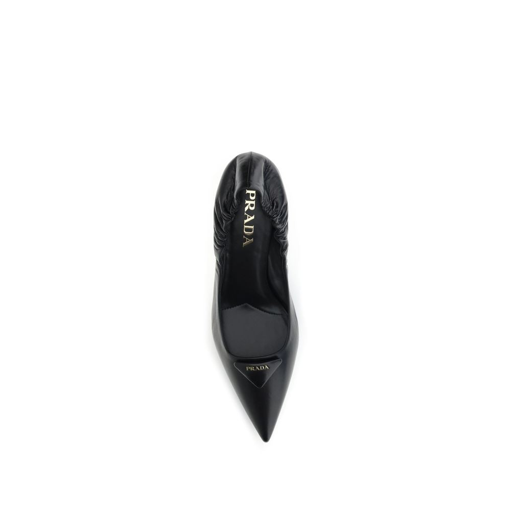 Prada Black Calf Leather Bos Taurus Pumps
