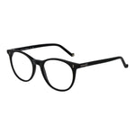 Hackett Black Men Glasses Frame in full-rim acetate with demo lenses, size 48-17-145. Ideal for stylish and elegant eyewear.