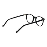 Hackett Black Men Glasses Frame in full-rim black acetate, demo lenses for men, size 48-17-145 with panto style.