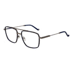 Hackett Gray Men Glasses Frame in gunmetal with full-rim metal aviator design, demo lenses, and branded case. Size 55-17-145.