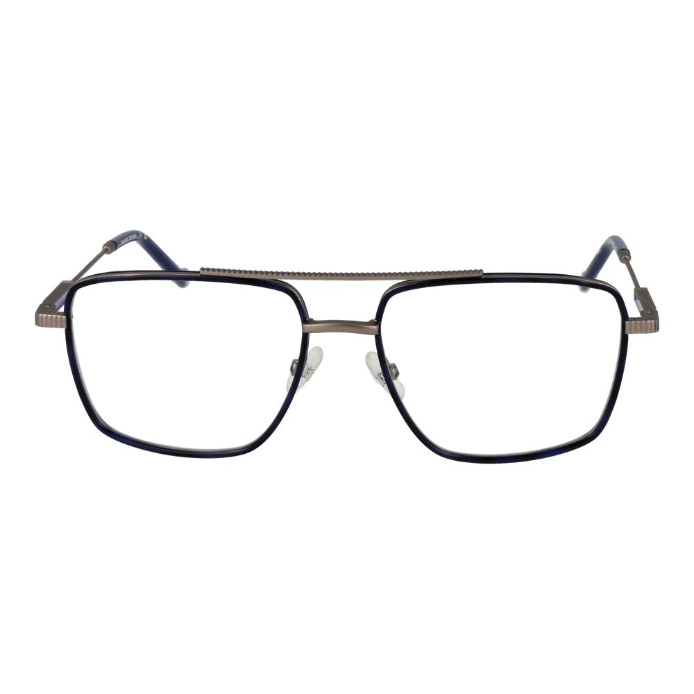 Hackett Gray Men Glasses Frame in gunmetal full-rim aviator style with a metal frame and plastic demo lenses, size 55-17-145.