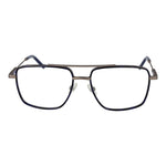 Hackett Gray Men Glasses Frame in gunmetal full-rim aviator style with a metal frame and plastic demo lenses, size 55-17-145.