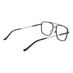 Hackett Gray Men Glasses Frame in gunmetal metal, full-rim aviator style with demo plastic lenses, size 55-17-145, includes branded case.