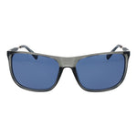 Timberland Gray Men Sunglass with grey plastic full-rim frame and blue polarized lenses, 100% UVA & UVB protection.