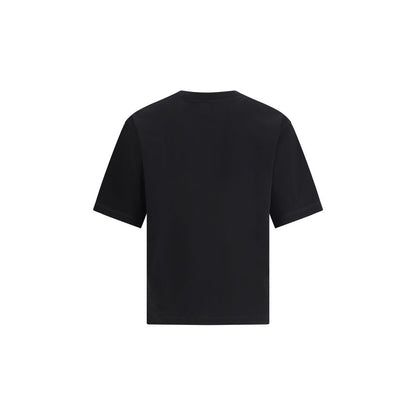 Back view of Dsquared² Black Cotton Sportswear T-Shirt with crew neck and printed logo for a casual look.