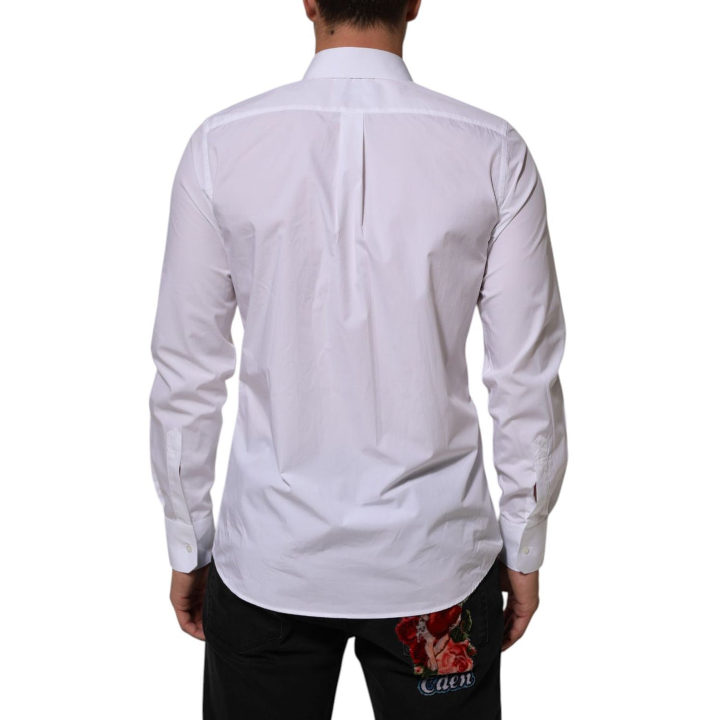 Dolce & Gabbana White Cotton MARTINI Men Formal Dress Shirt