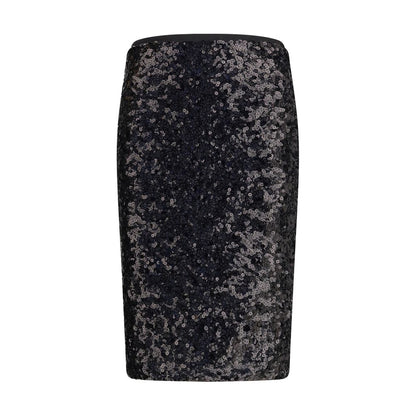 PINKO Black Polyester Midi Skirt